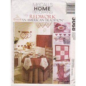 McCall's Sewing‎ Pattern 3068 Redwork Kitchen Accessories